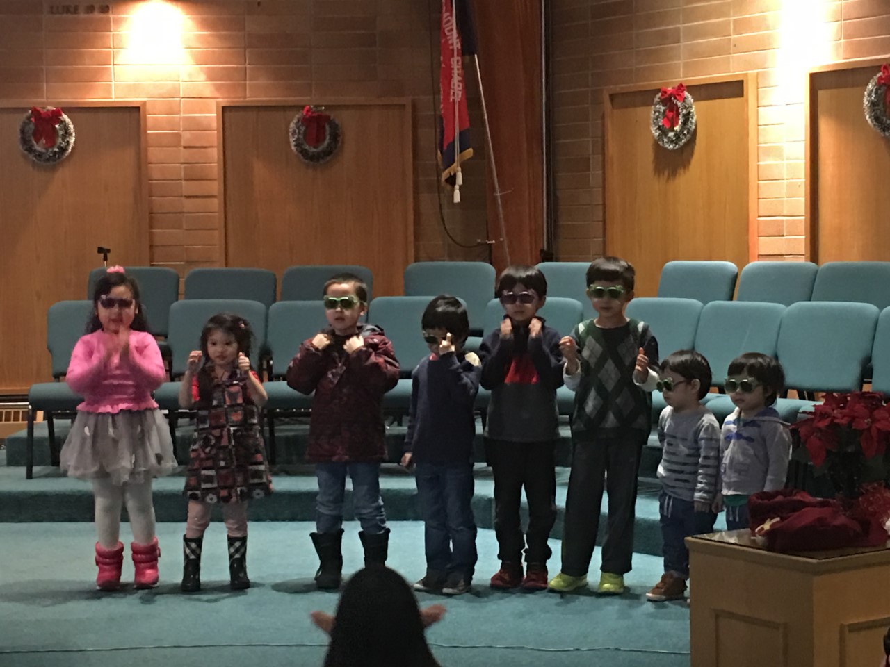 Children presenting together during Sunday school at Salvation Army New Life Church