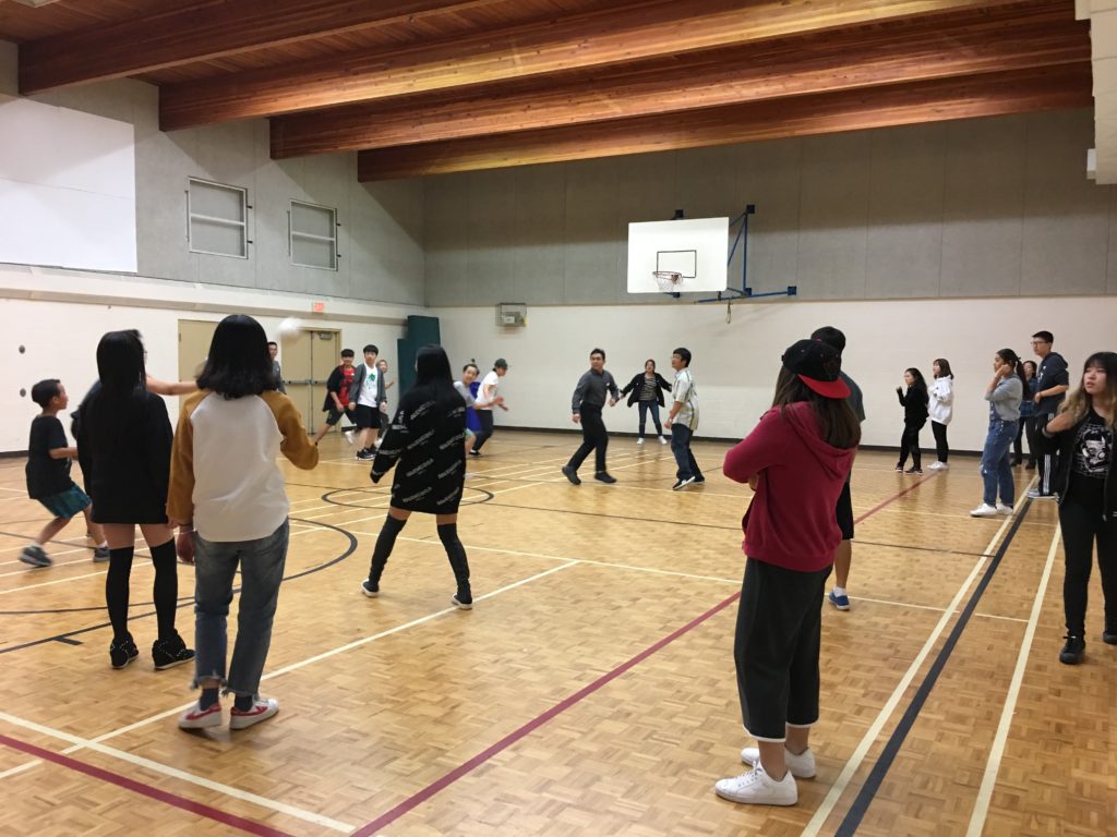 Young people gathering in the Salvation Army New Life Church gym